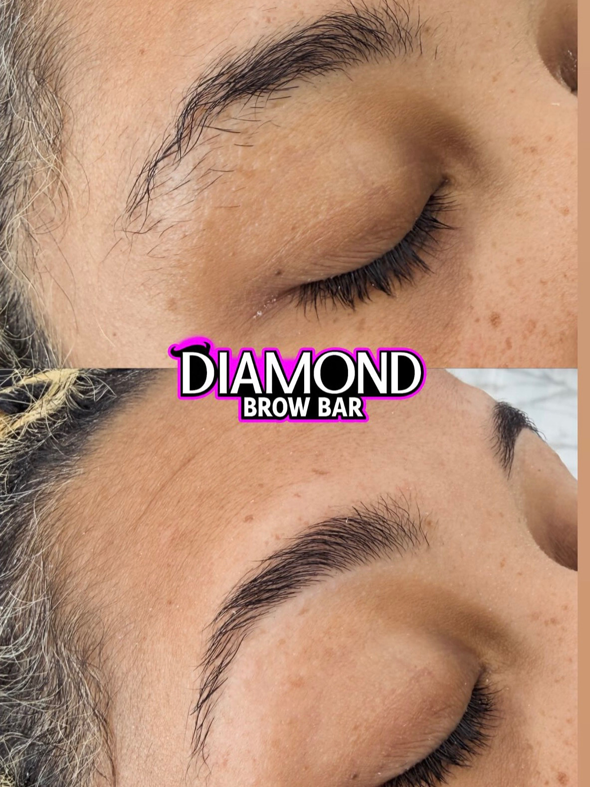 Before and after brow shaping
